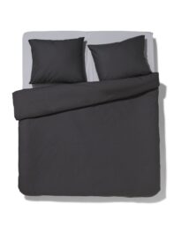 HEMA Dekbedovertrek 240x200/220cm Zacht Katoen Donkergrijs (donkergrijs)