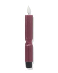 HEMA HEMA Led Huishoudkaars ⌀2.3x20cm Ribbel Aubergine (aubergine)
