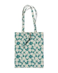 HEMA HEMA Canvas Tas 35x41cm Bloemen (groen)