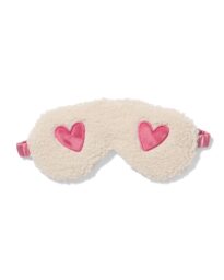 HEMA Slaapmasker Fleece Hartjes Crème