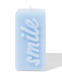 HEMA Kaars 12.5cm &apos;smile&apos; Lichtblauw
