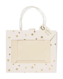 HEMA Cadeautas 24x11x20cm Sterren Met Venster Goud
