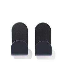 HEMA Plakhaken Rvs Zwart 5x2.5 - 2 Stuks (zwart)