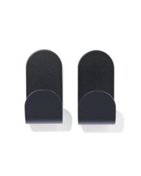 HEMA Plakhaken Rvs Zwart 5x2.5 - 2 Stuks (zwart)
