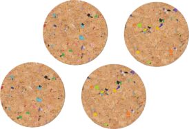 HEMA HEMA Onderzetters Ø 9.5 Cm Kurk Recycled Terrazzo - 4 Stuks (terra)