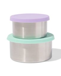 051 Snackboxjes Rvs Paars-mint - 2 Stuks