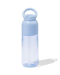 HEMA Waterfles Met Rietje 300ml Blauw