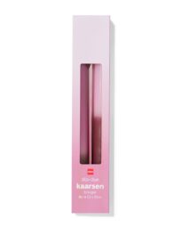 HEMA HEMA Huishoudkaarsen ⌀2.2x25cm Kleurverloop Roze - 2 Stuks (roze)
