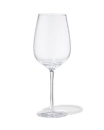 051 Witte Wijnglas 420ml Bergen Glas Twist Reliëf (transparant)
