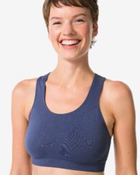 HEMA Damessporttop Medium Support Naadloos Donkerblauw (donkerblauw)