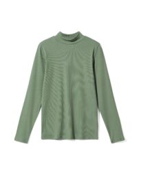 HEMA HEMA Dames T-shirt Clara Rib Groen (groen)