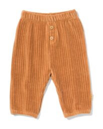 HEMA HEMA Newborn Broek Rib Velours Bruin (bruin)