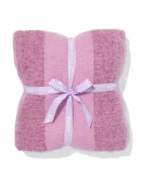 HEMA HEMA Plaid 130x150cm Wollook Strepen Paars (roze)