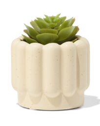 HEMA HEMA Bloempot ⌀7x6cm Keramiek Ribbels Zand (zand)
