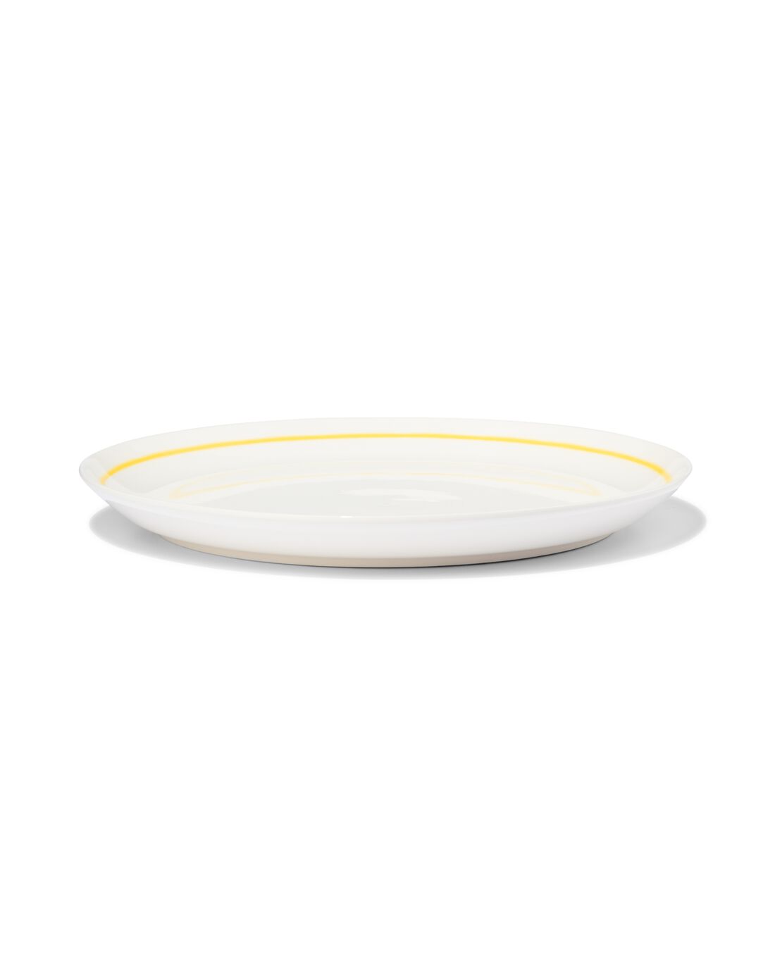 HEMA Ontbijtbord Ø21cm Tafelgenoten New Bone Wit Met Geel (White)