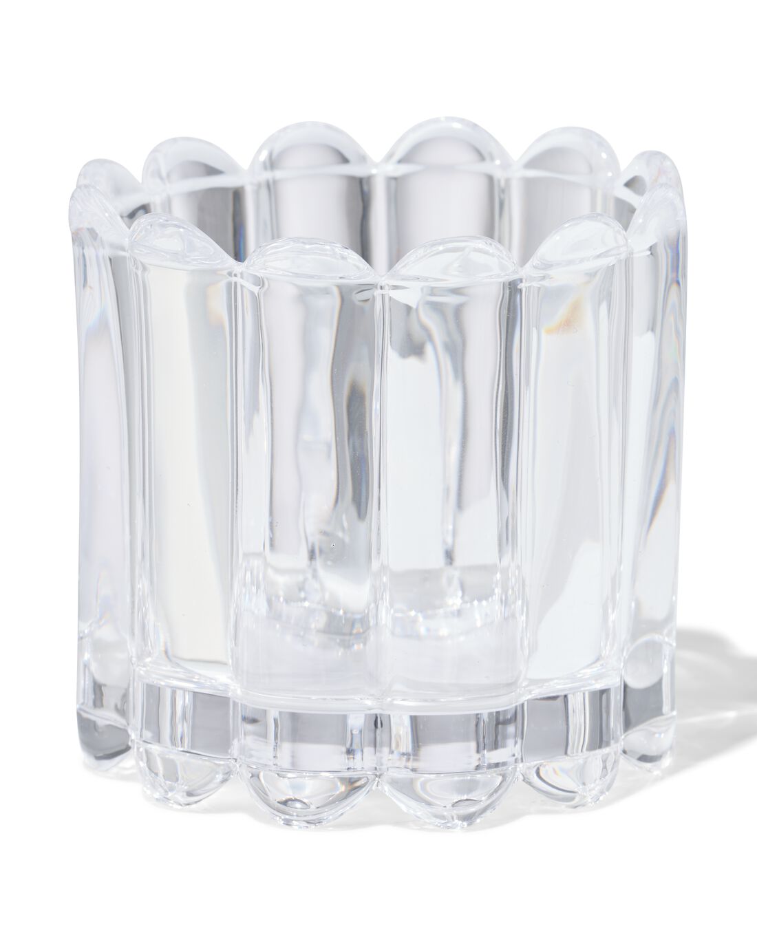HEMA HEMA Glas Voor Geurkaars ⌀8x8cm Ribbel Transparant (transparant)