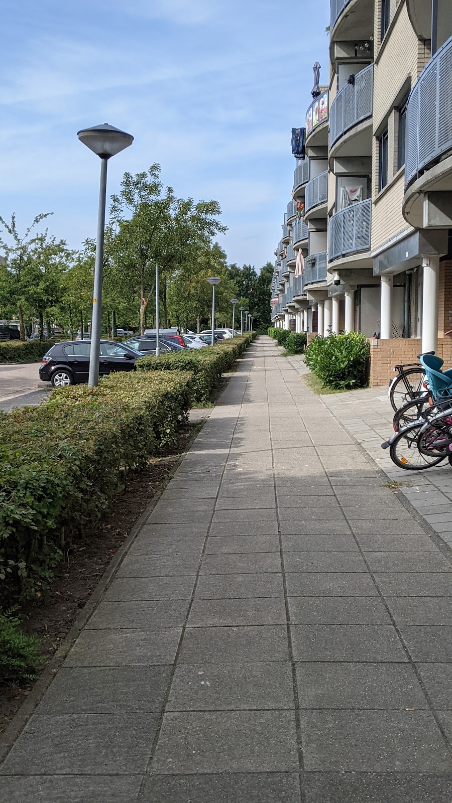 Almere — Voetpad met groen en moderne appartementen