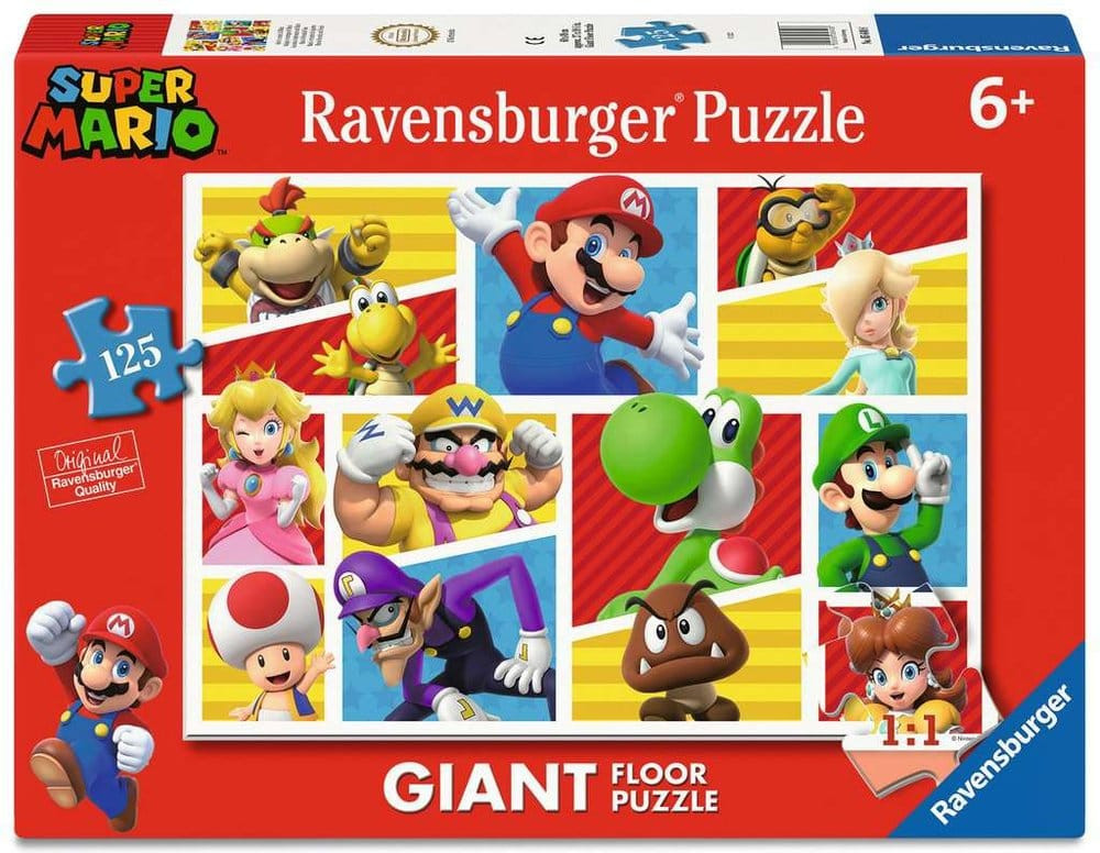 Super Mario Giant Floor Jigsaw Puzzle - Friends and Foes (125 pcs)